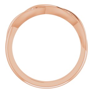 14K Rose Gold .02 CTW Natural Diamond Stackable Twisted Ring