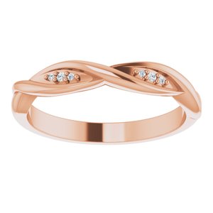 14K Rose Gold .02 CTW Natural Diamond Stackable Twisted Ring