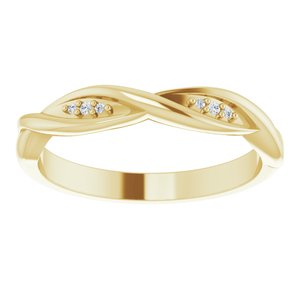 14K Yellow Gold .02 CTW Natural Diamond Stackable Twisted Ring
