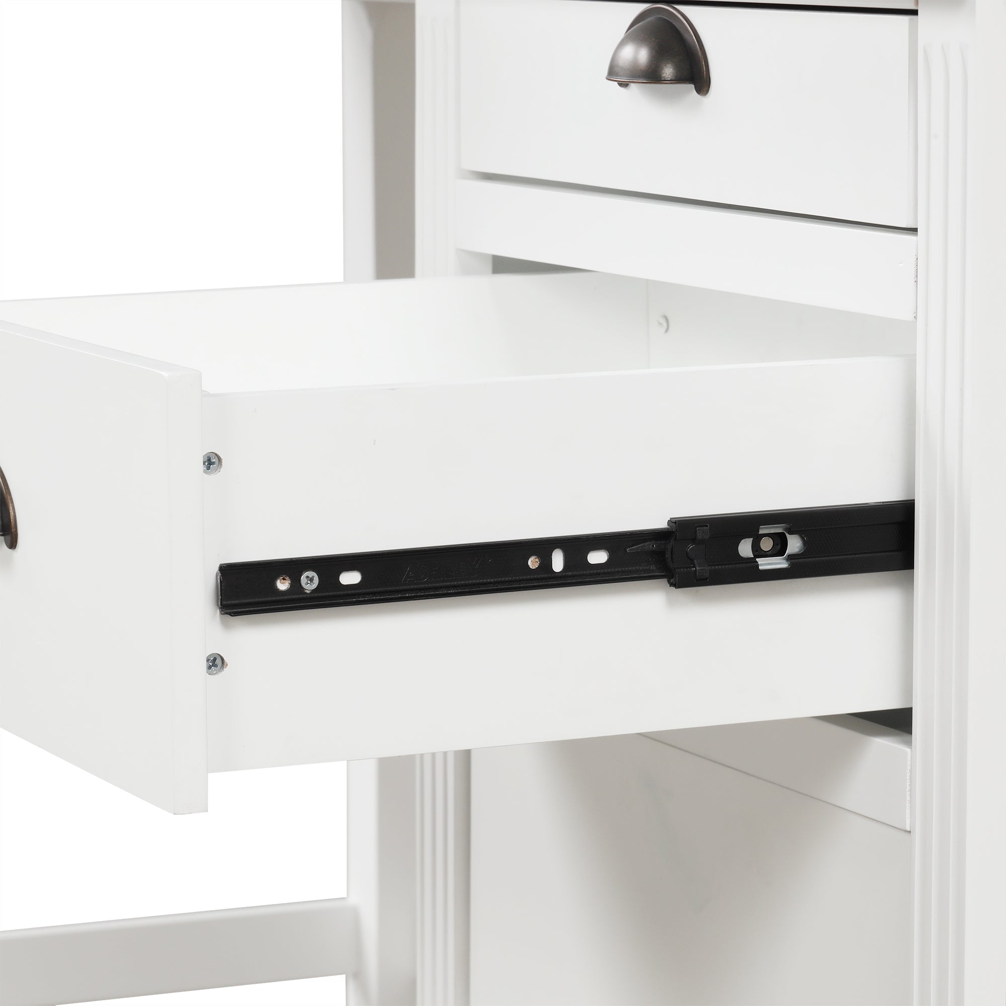 57.68' Modern L Shaped Executive Desk with 2 Storage Cabinets and 3 Drawers,Corner Writing Desk,Office Desk Furniture,Computer Desks with Depth Workstation for Home Office,Living room,White