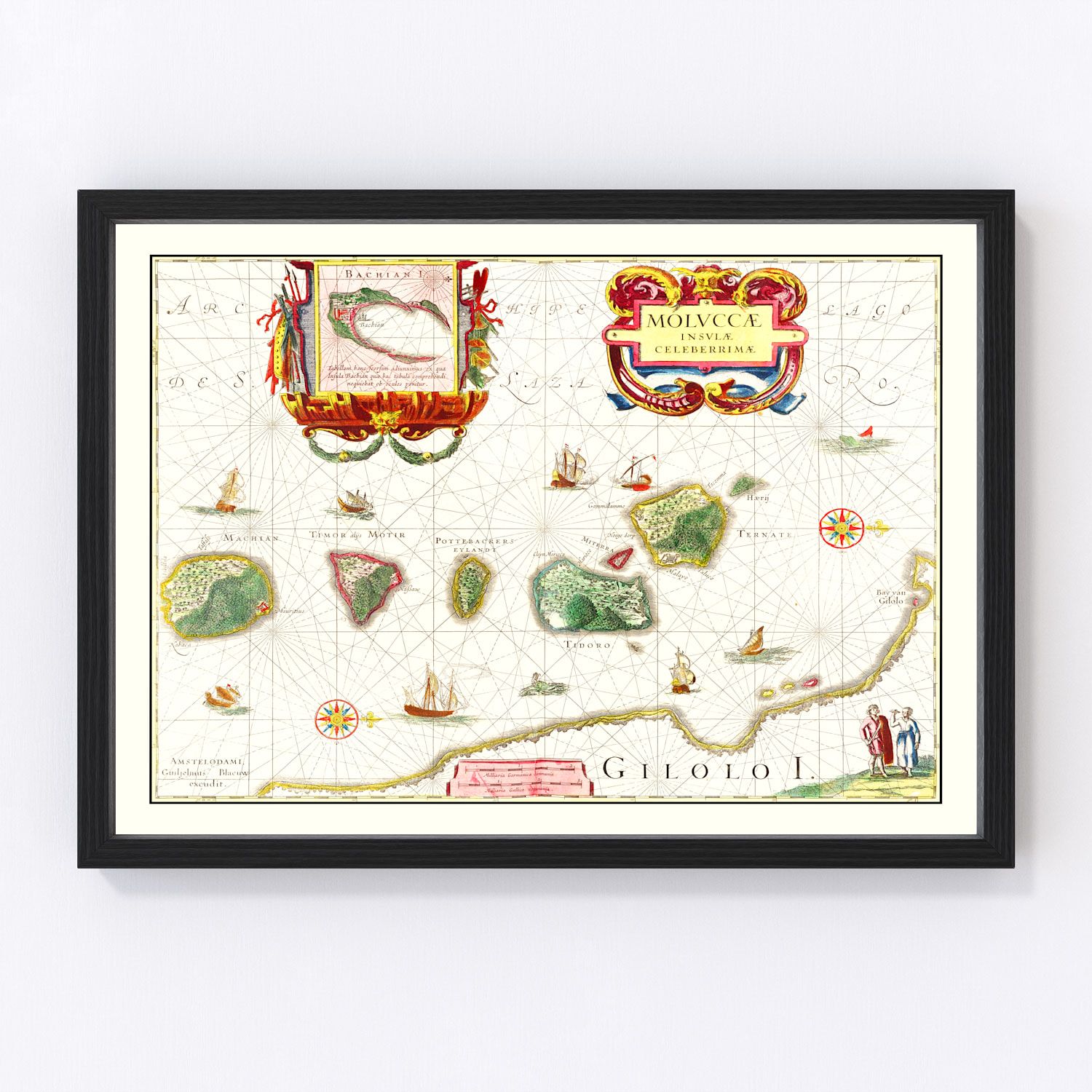 Vintage Map of the Spice Islands 1665