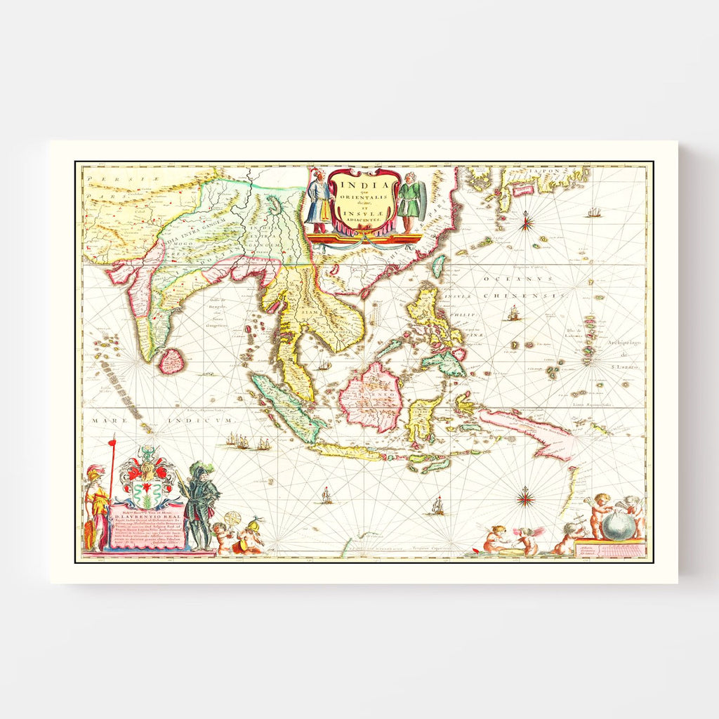 Vintage Map of India 1665
