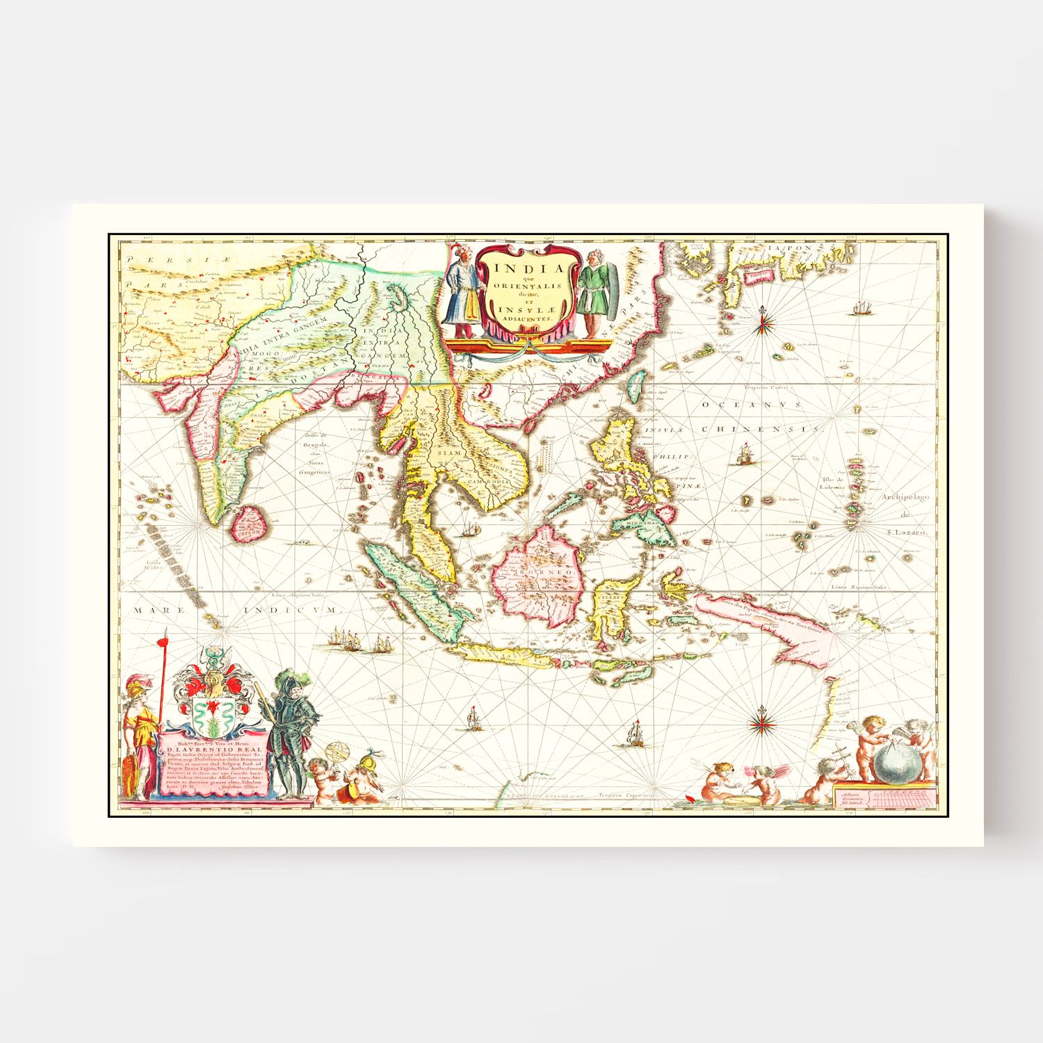 Vintage Map of India 1665