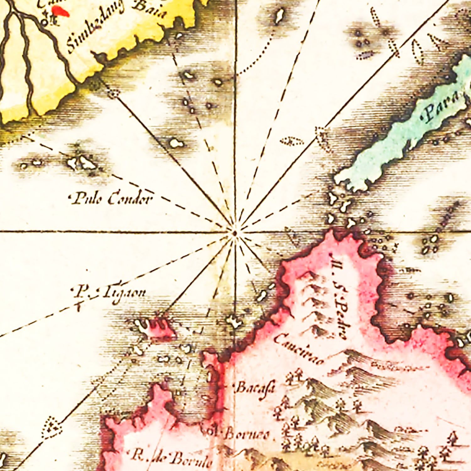Vintage Map of India 1665
