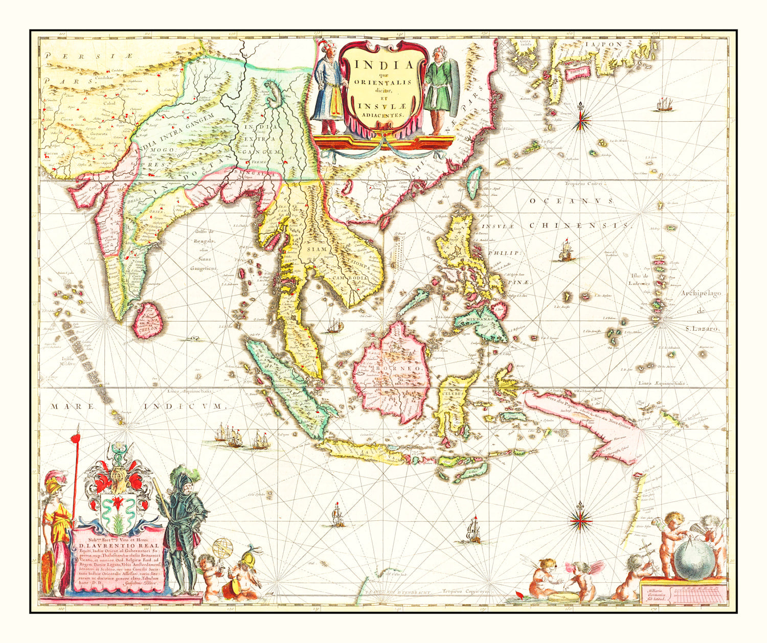 Vintage Map of India 1665
