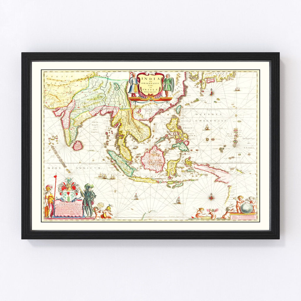 Vintage Map of India 1665