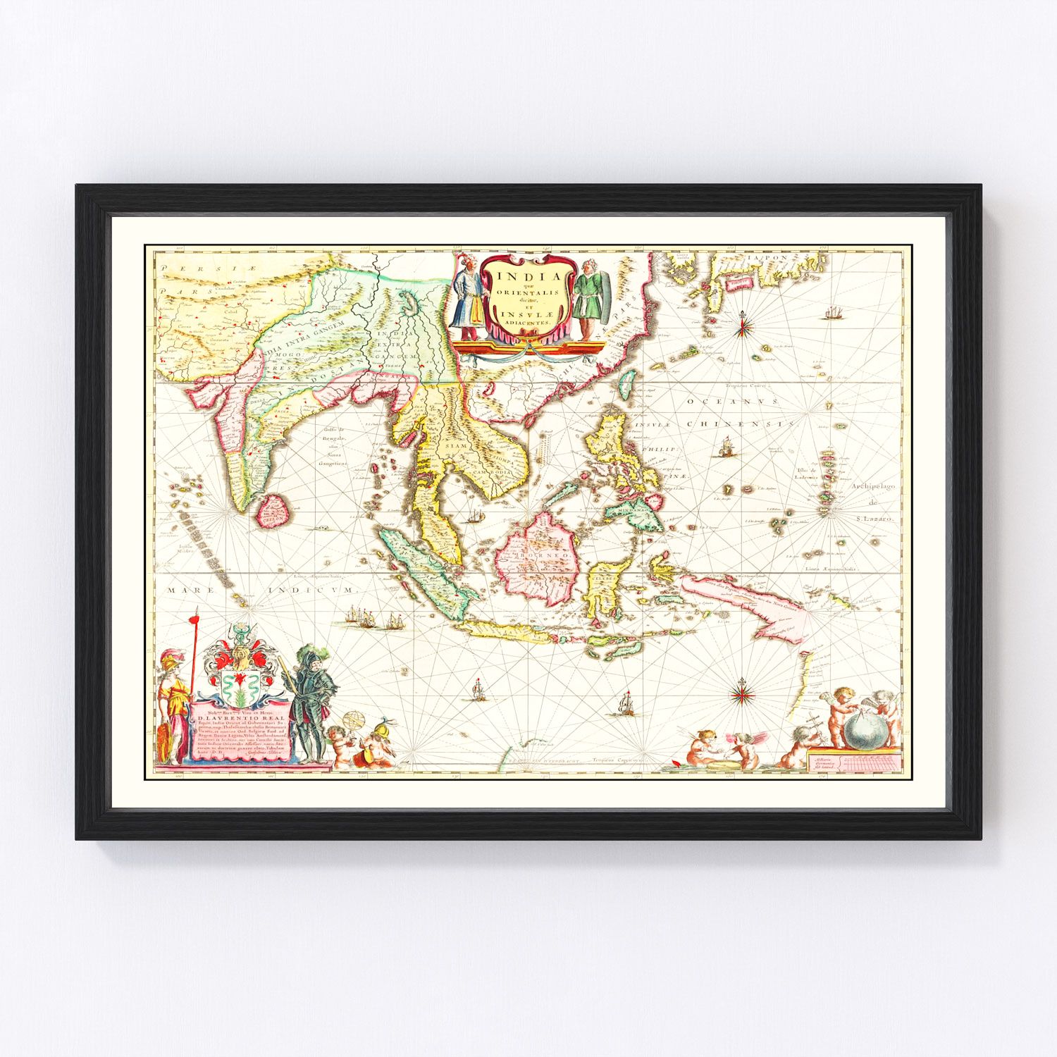 Vintage Map of India 1665