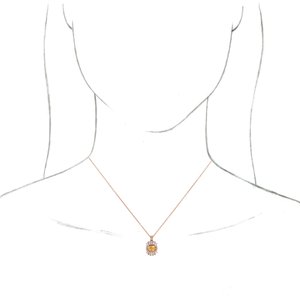 14K Rose Gold Natural Citrine & 1/3 CTW Natural Diamond 16-18" Necklace