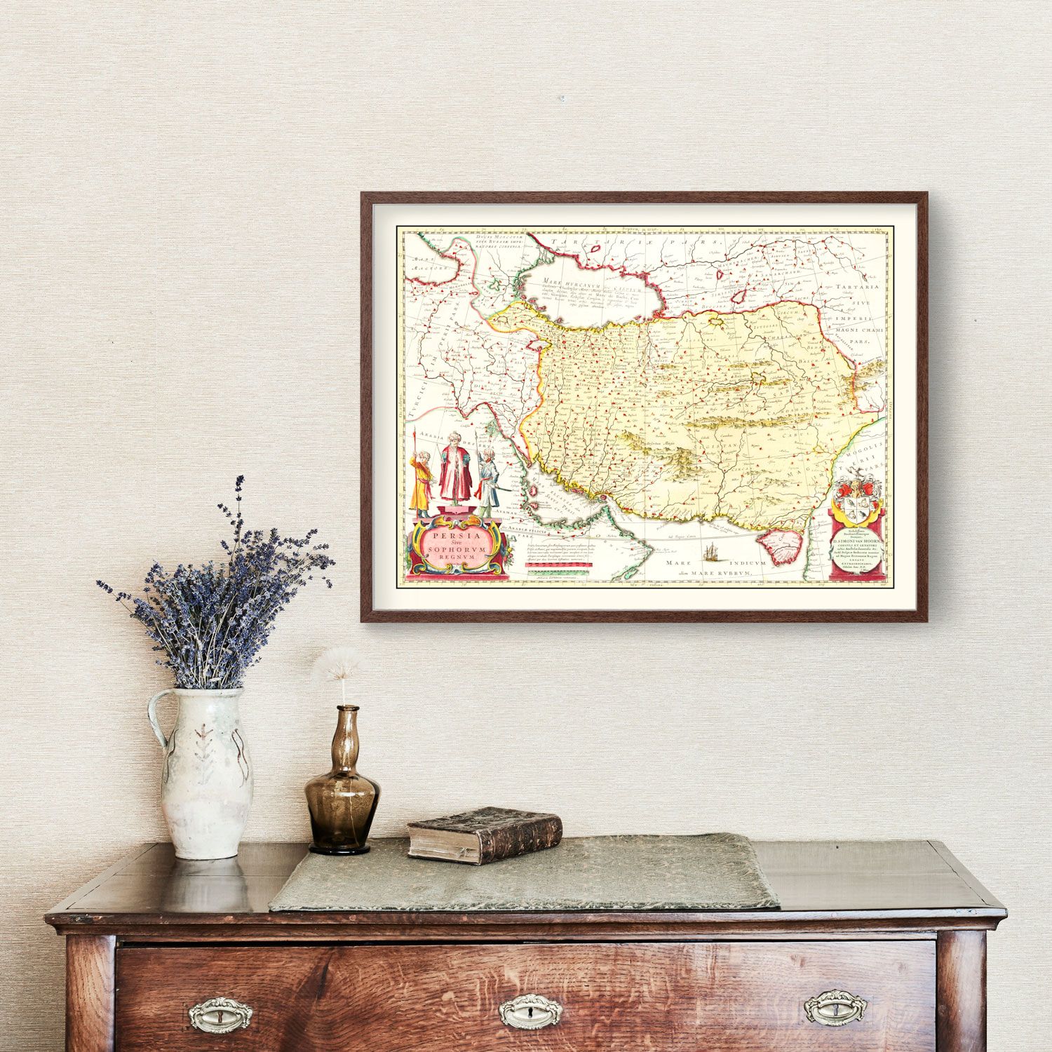 Vintage Map of the Kingdom of Persia 1665