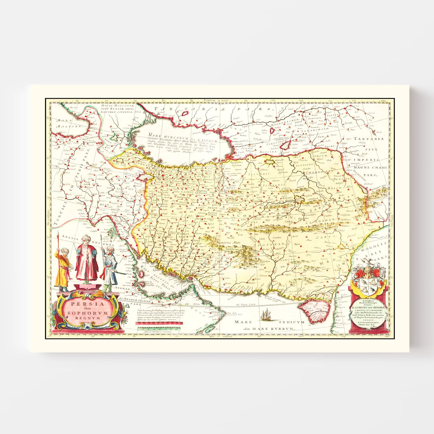 Vintage Map of the Kingdom of Persia 1665