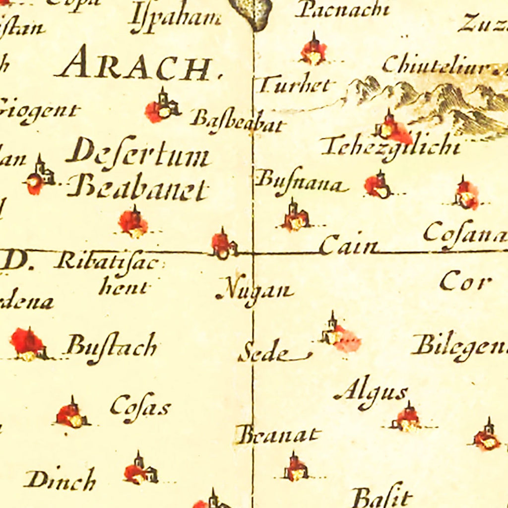 Vintage Map of the Kingdom of Persia 1665