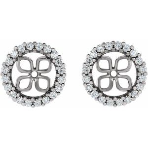 14K White Gold 8.5 mm ID 1/2 CTW Natural Diamond Earring Jackets – image 2