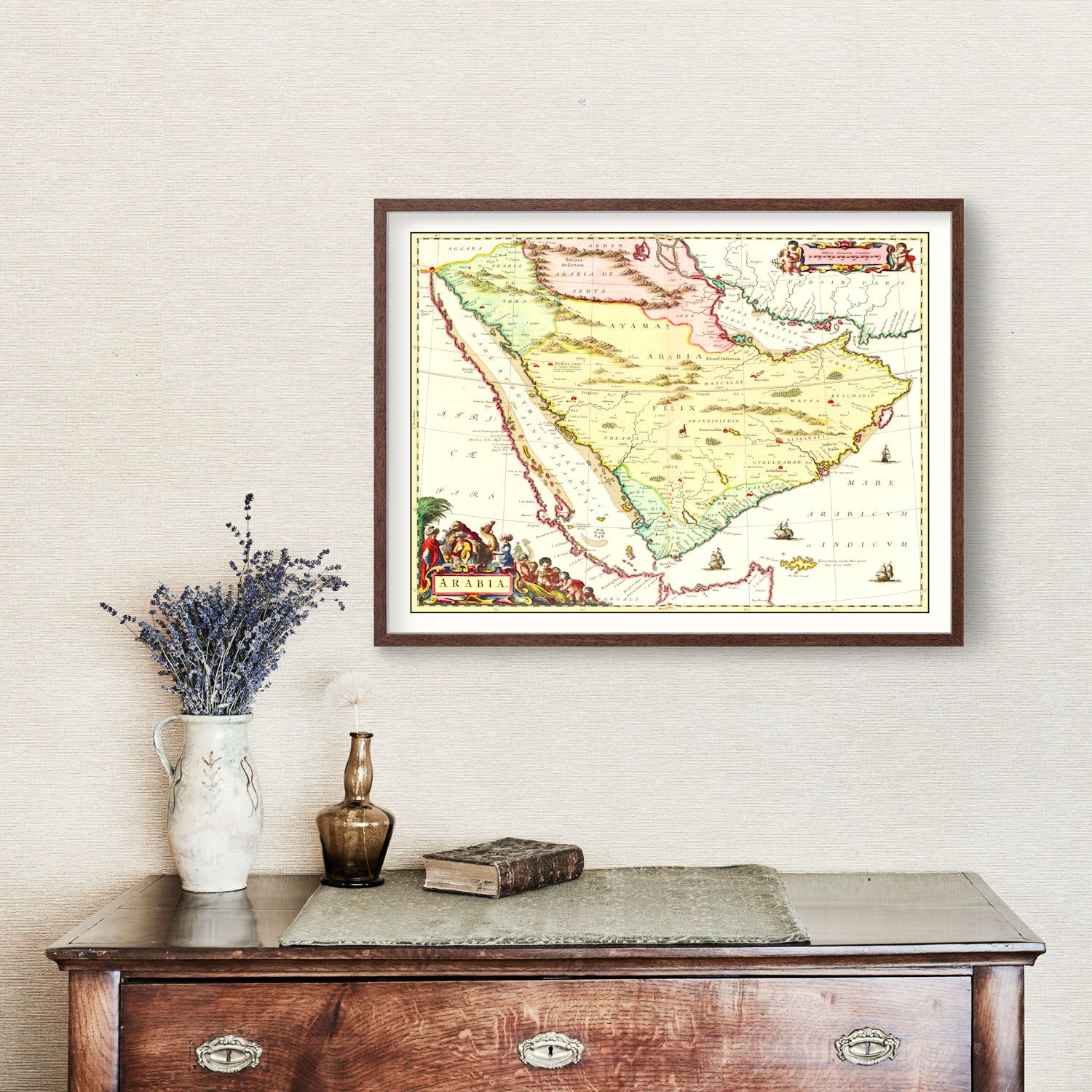 Vintage Map of Arabia 1665