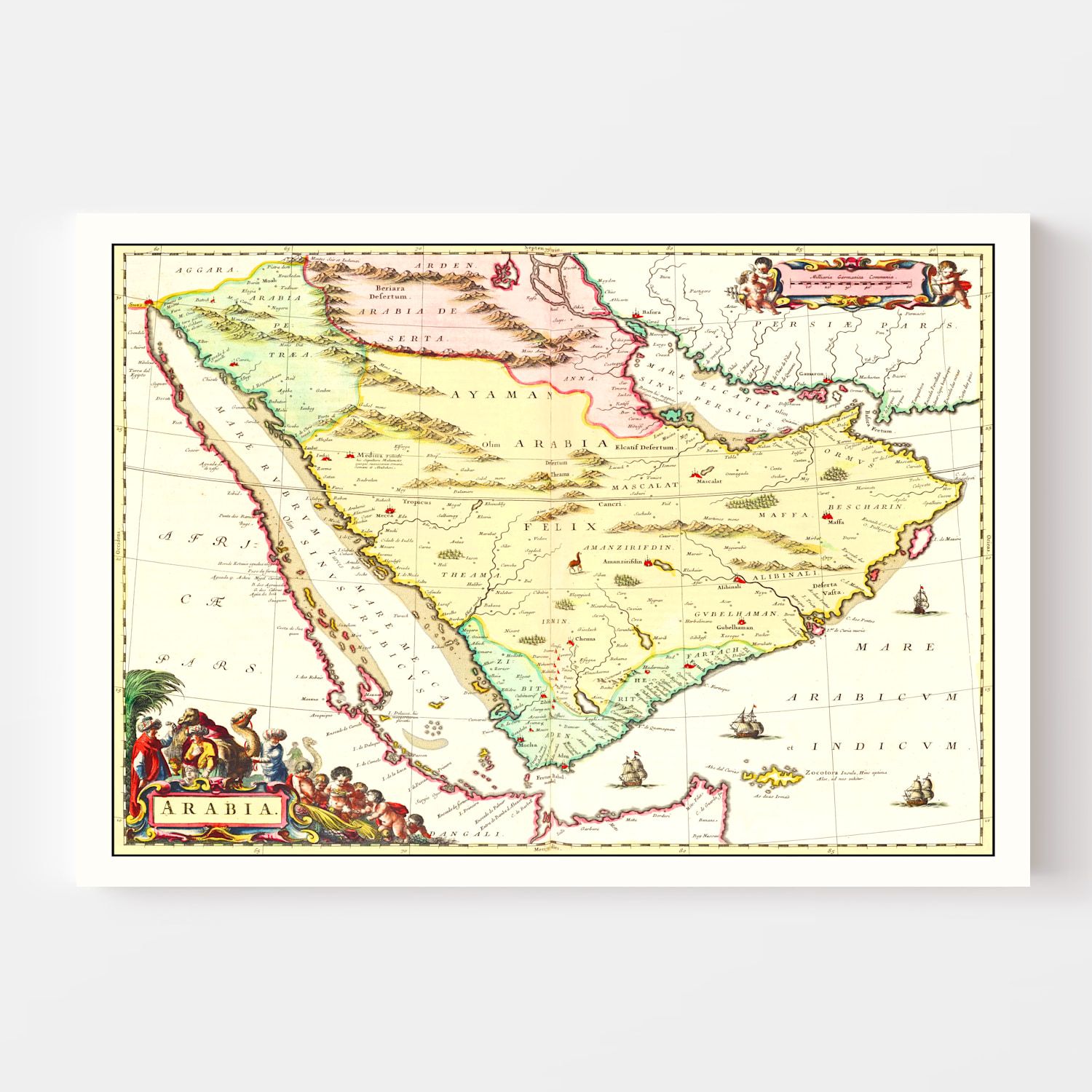 Vintage Map of Arabia 1665