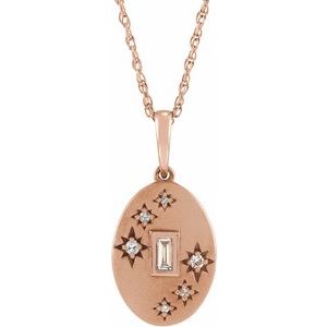 14K Rose Gold .07 CTW Natural Diamond Celestial 16-18" Necklace