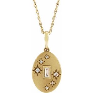14K Yellow Gold .07 CTW Natural Diamond Celestial 16-18" Necklace
