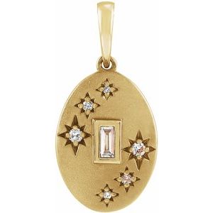 14K Yellow Gold .07 CTW Natural Diamond Celestial Pendant