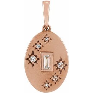 14K Rose Gold .07 CTW Natural Diamond Celestial Pendant