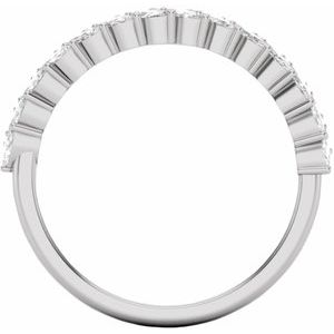 14K White 7/8 CTW Natural Diamond Double Row Anniversary Band