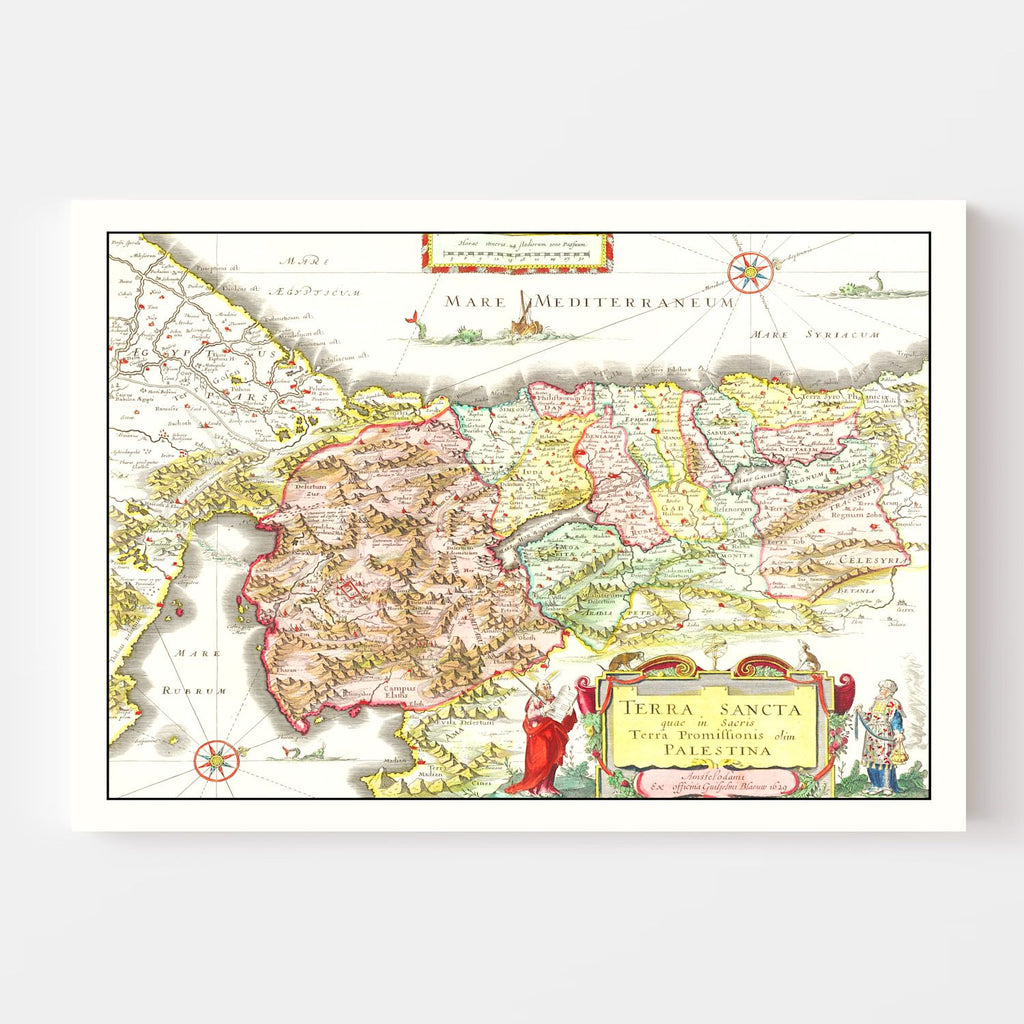 Vintage Map of Palestine 1665
