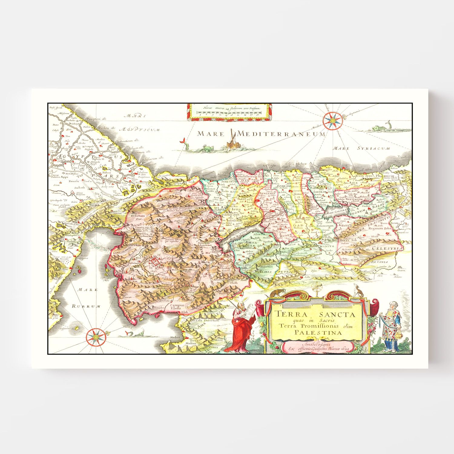 Vintage Map of Palestine 1665