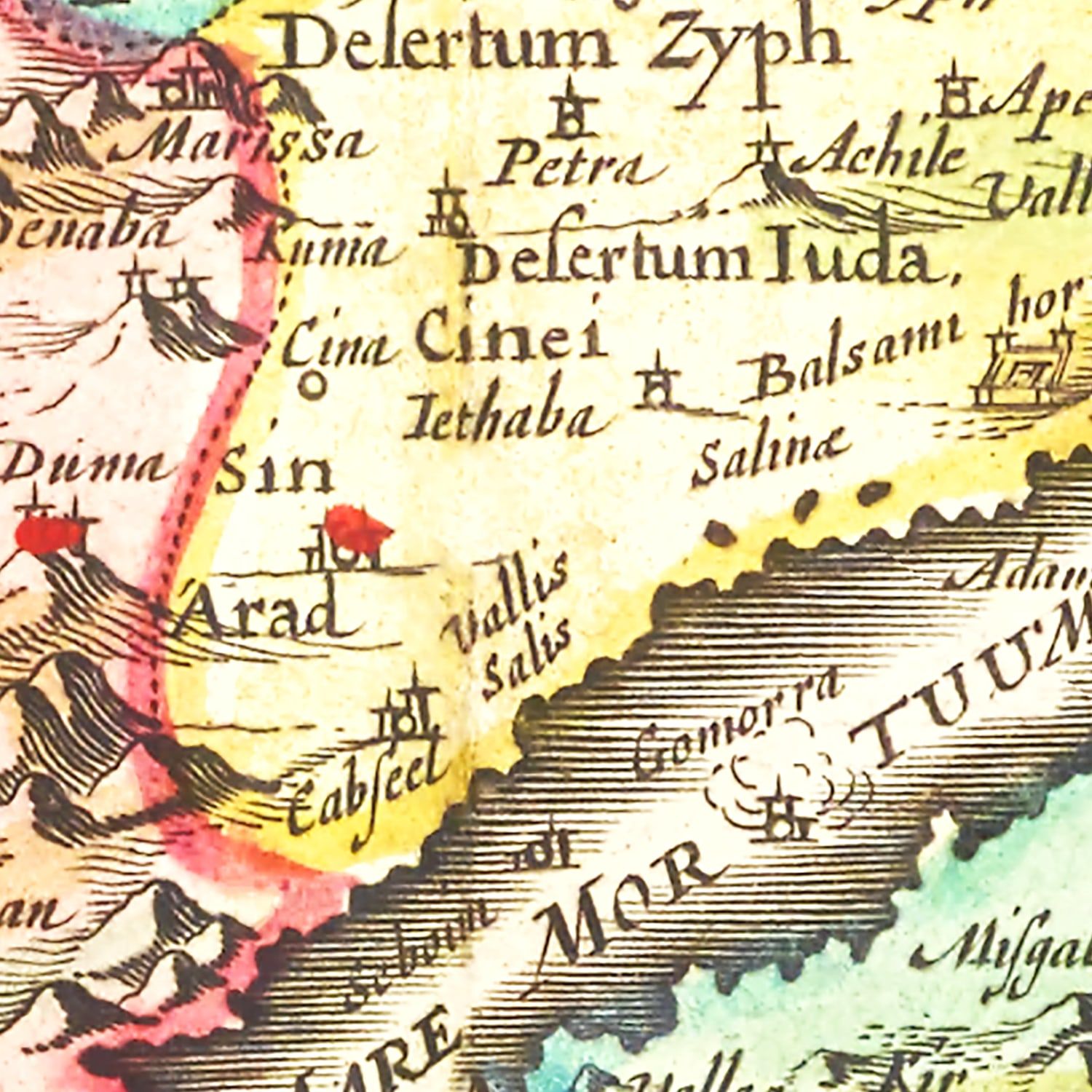 Vintage Map of Palestine 1665