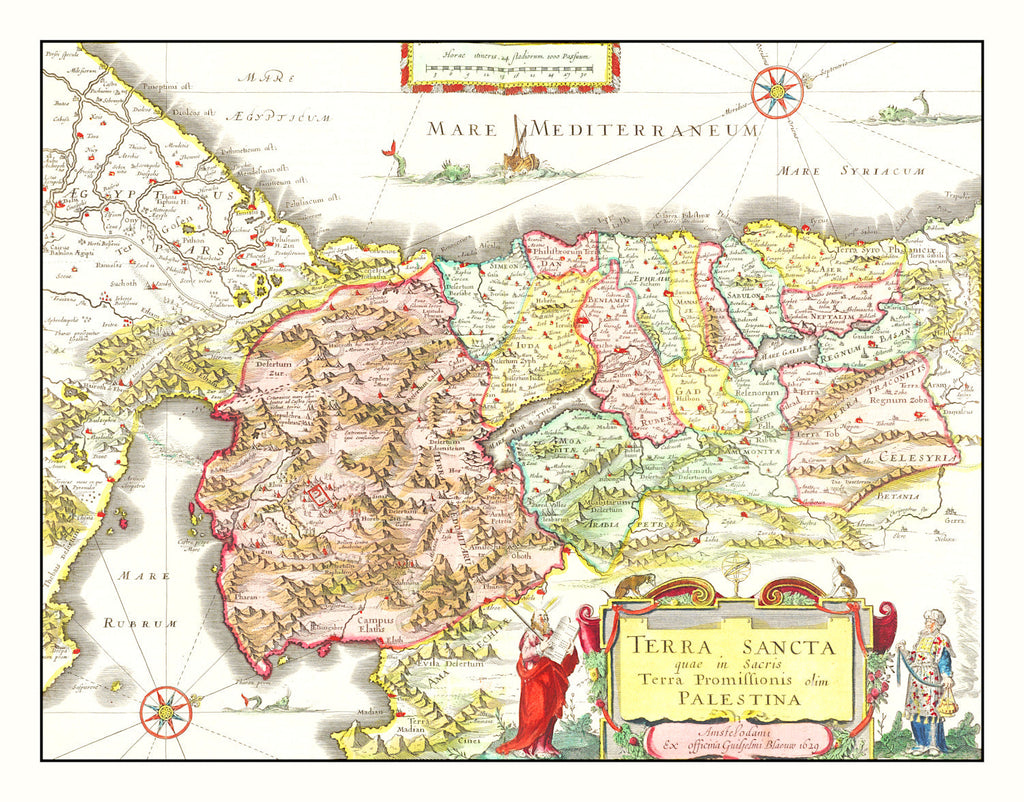 Vintage Map of Palestine 1665