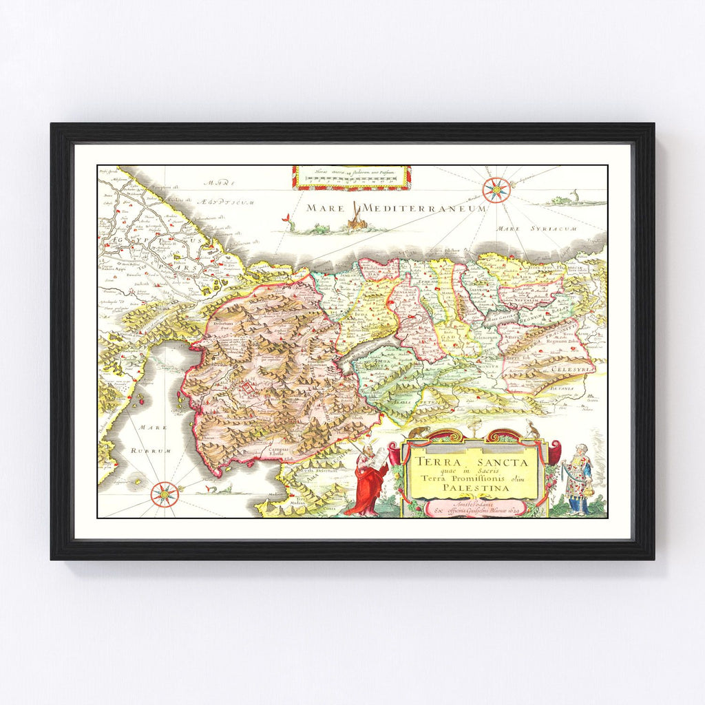 Vintage Map of Palestine 1665