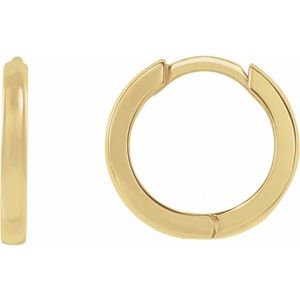 14K Yellow Hinged 10 mm Hoop Earring