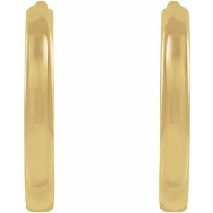 14K Yellow Hinged 10 mm Hoop Earrings