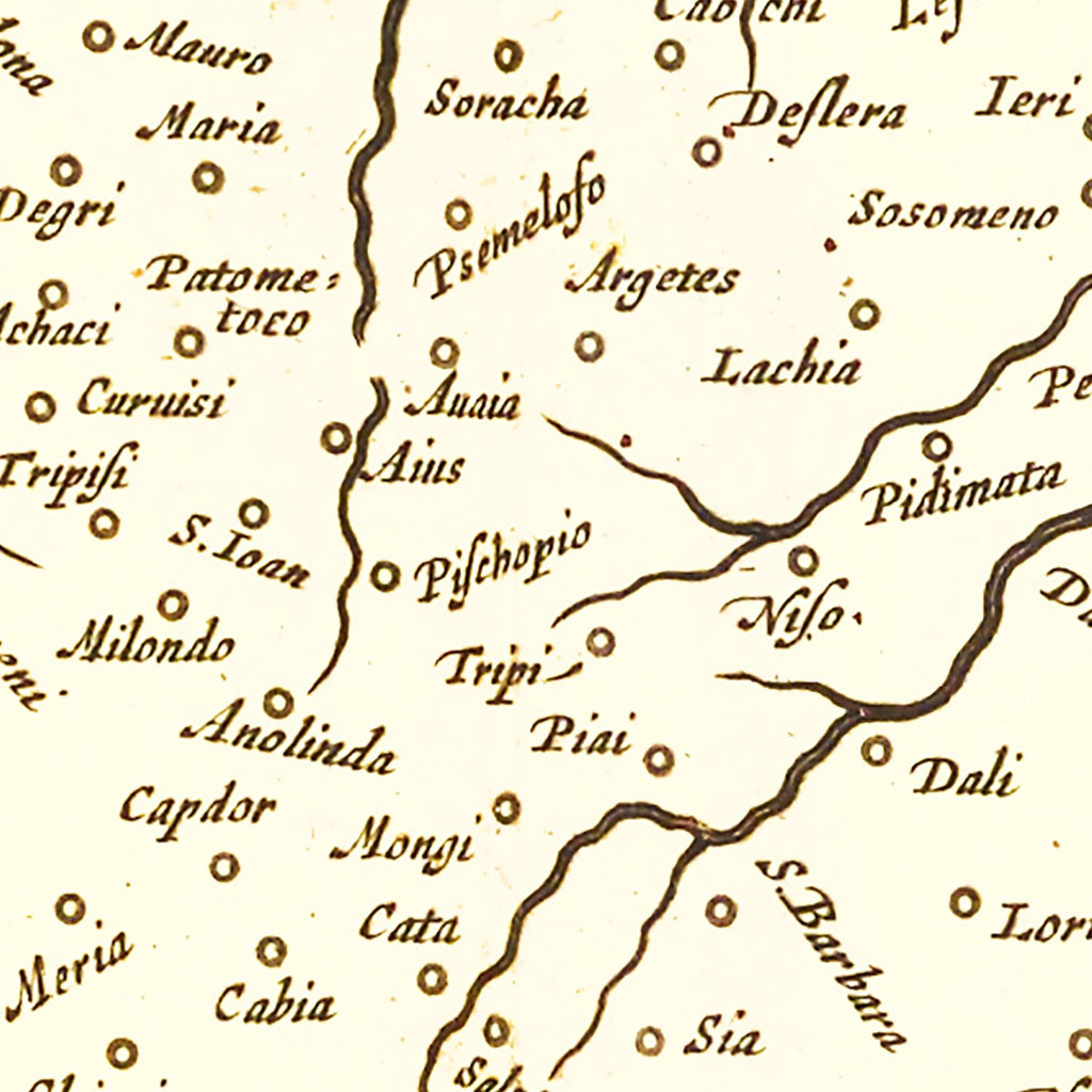 Vintage Map of Cyprus 1665