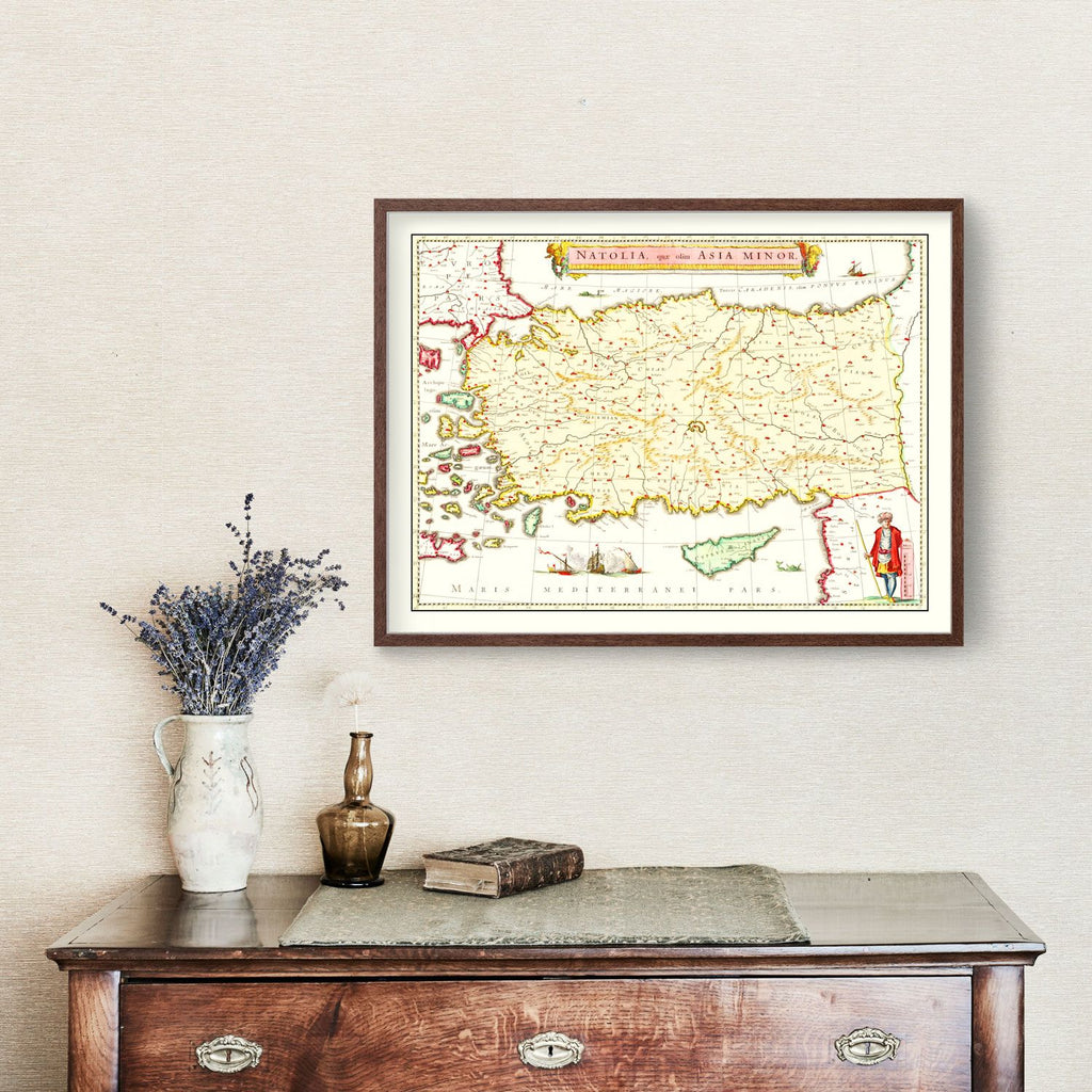 Vintage Map of Turkey 1665