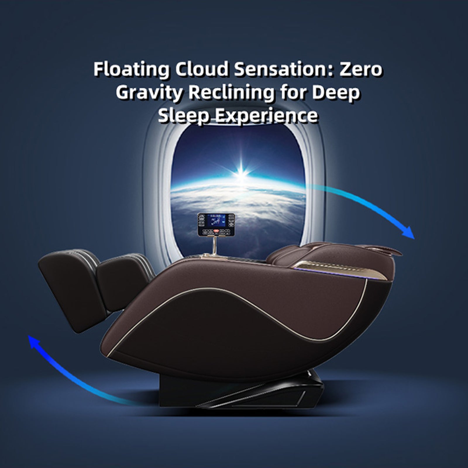 'Luxury Meets Technology! Zero Gravity Massage Chair with SL-Track, Shiatsu, Heated Back & Calves, Foot Rollers, Built-in Speakers & Smart LCD Control – Elevate Your Home or Office Comfort!'