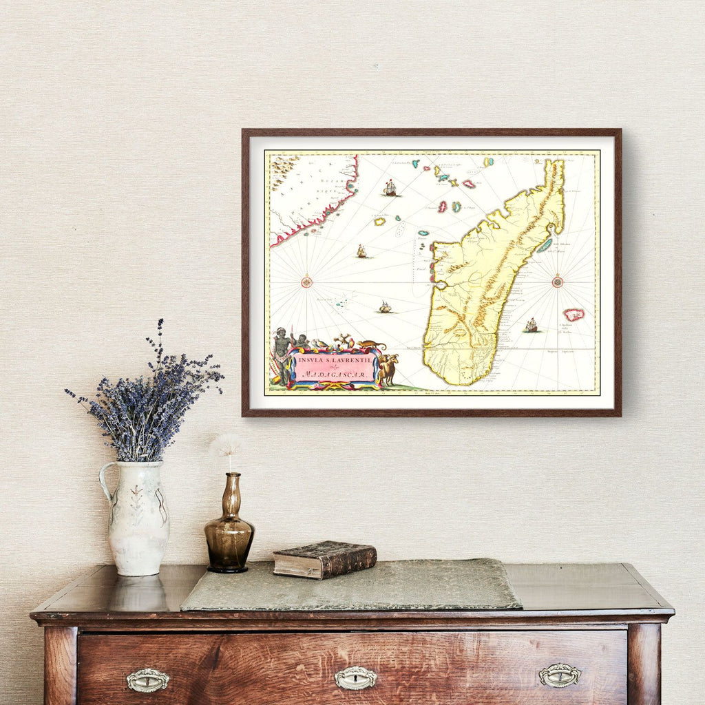 Vintage Map of Madagascar 1665
