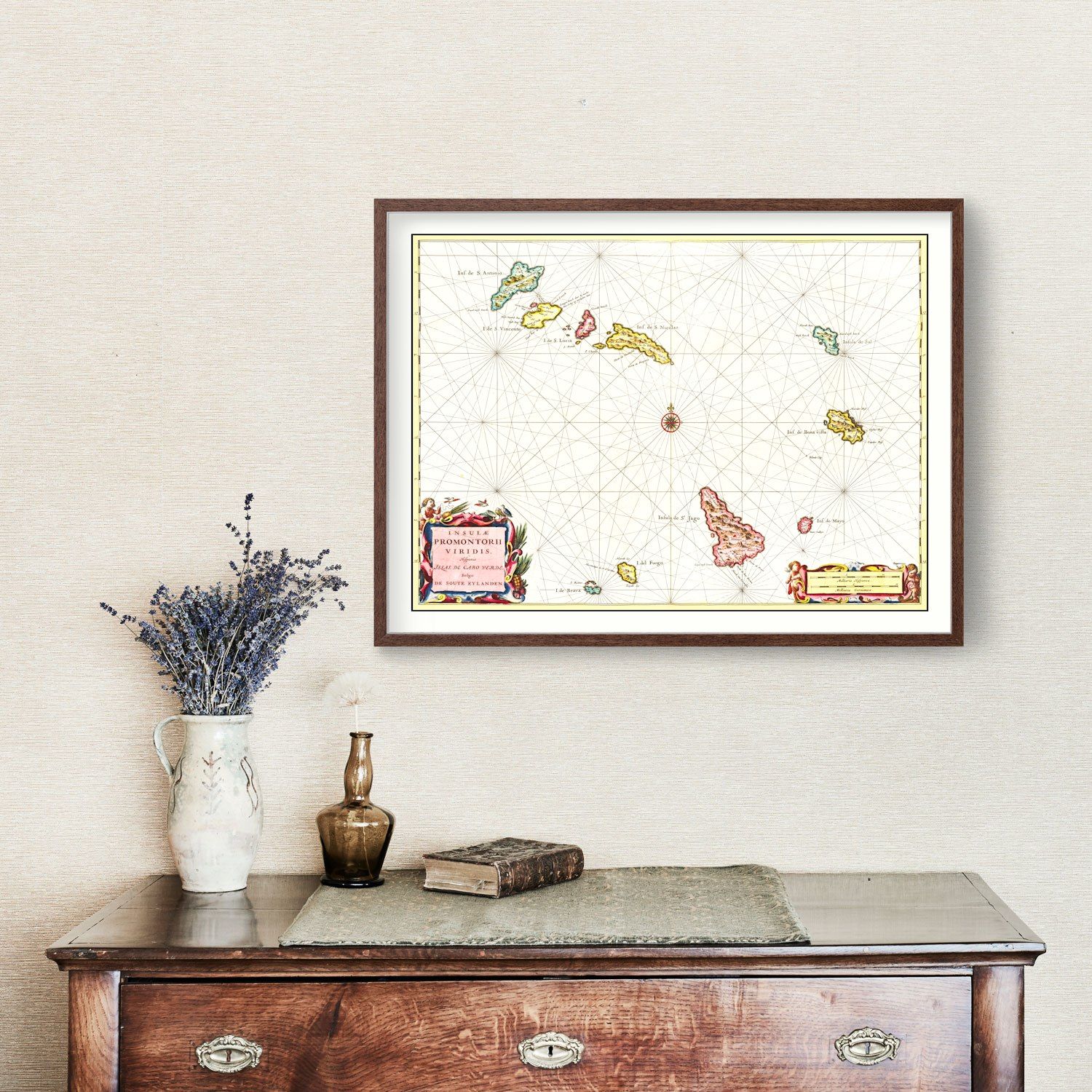 Vintage Map of Cape Verde 1665