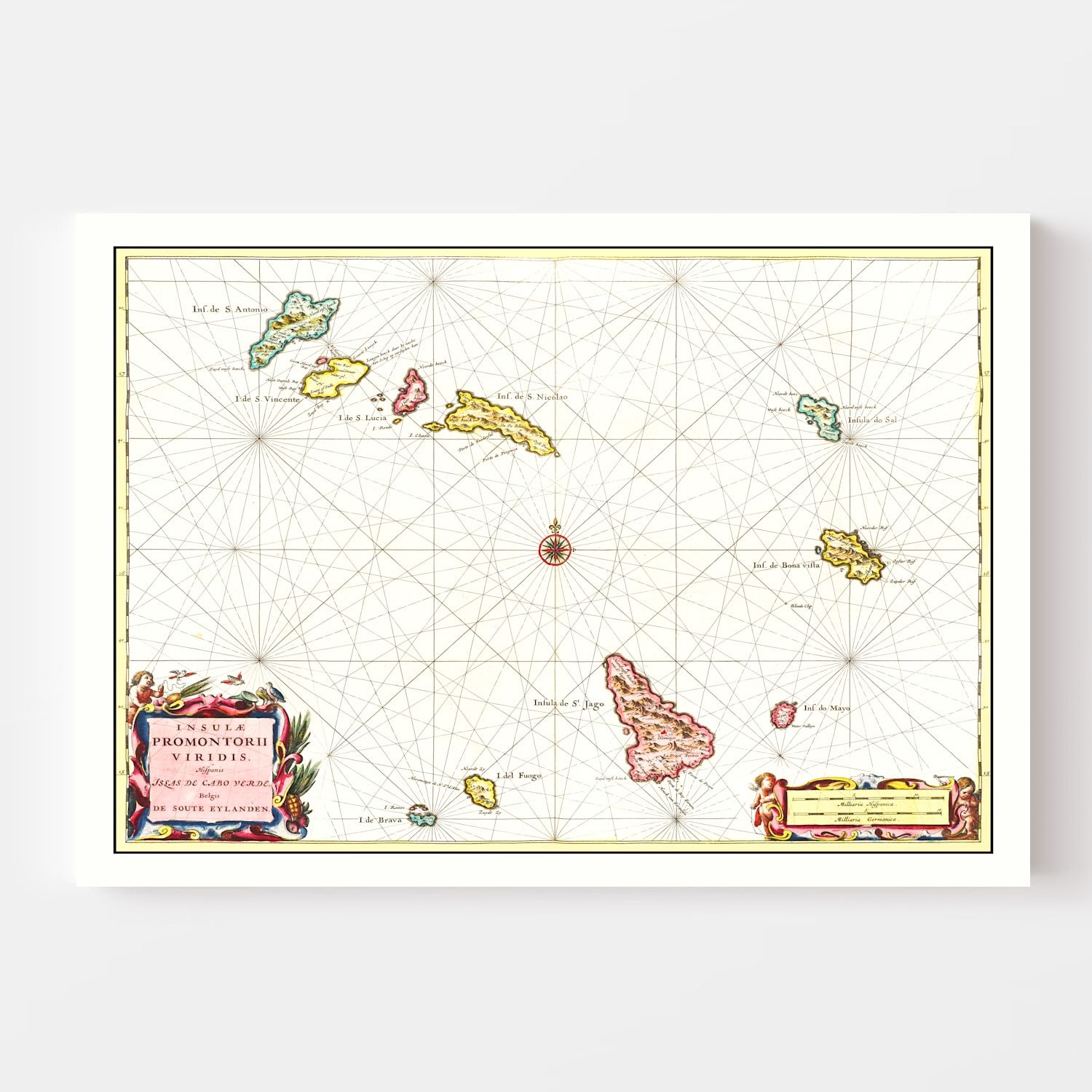 Vintage Map of Cape Verde 1665
