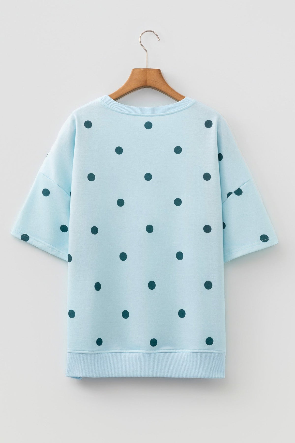 Retro Polka Dot Crossed Seam Oversize Tee