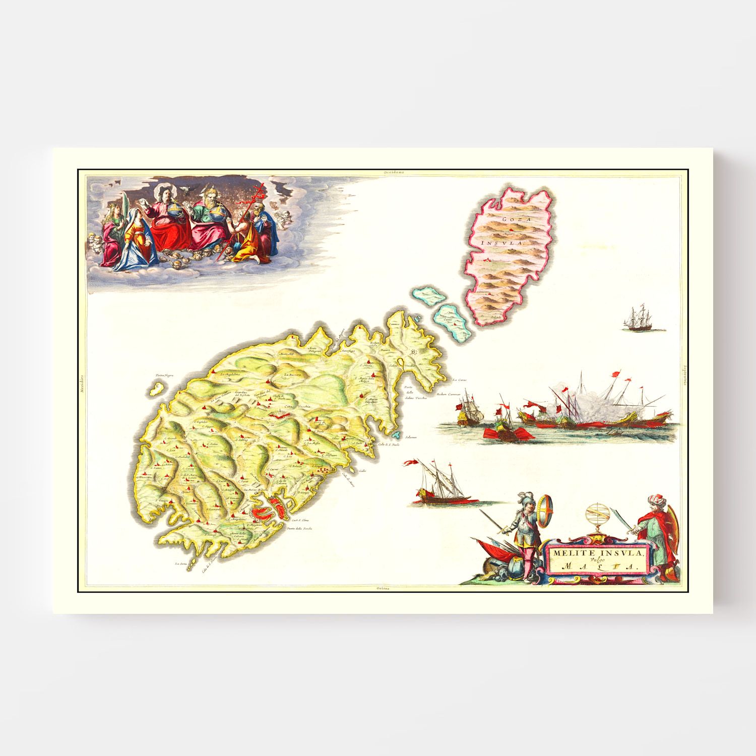 Vintage Map of Malta 1665