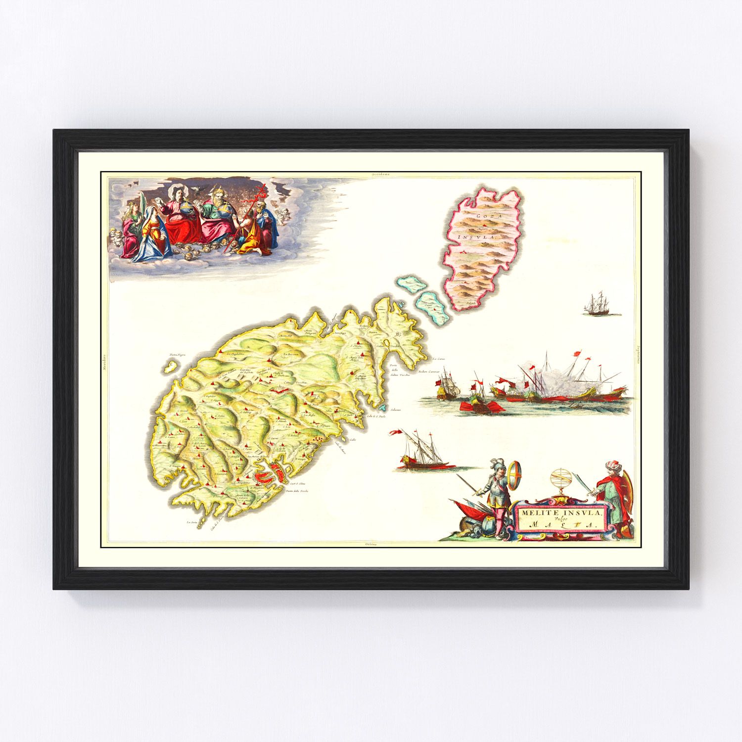 Vintage Map of Malta 1665
