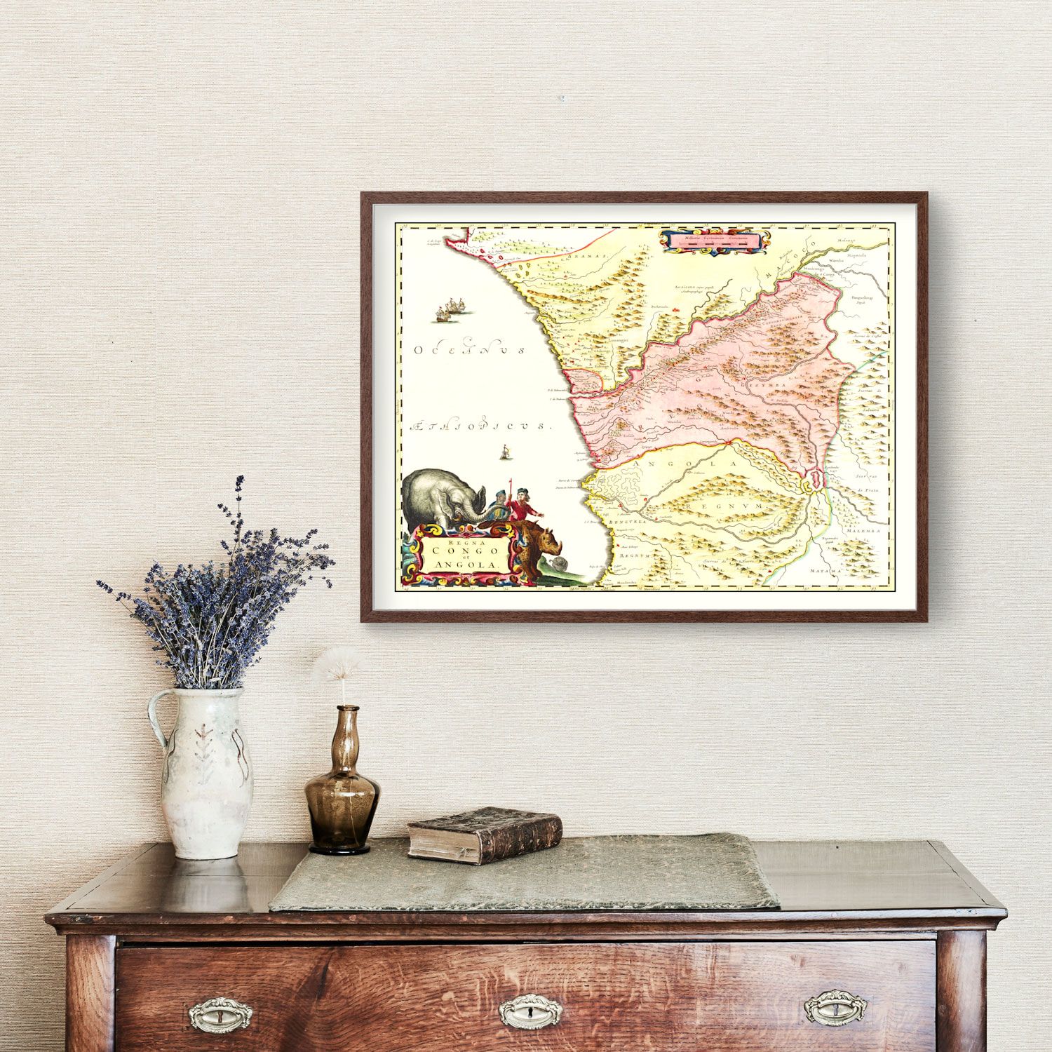 Vintage Map of Congo 1665