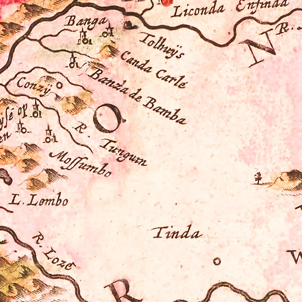 Vintage Map of Congo 1665