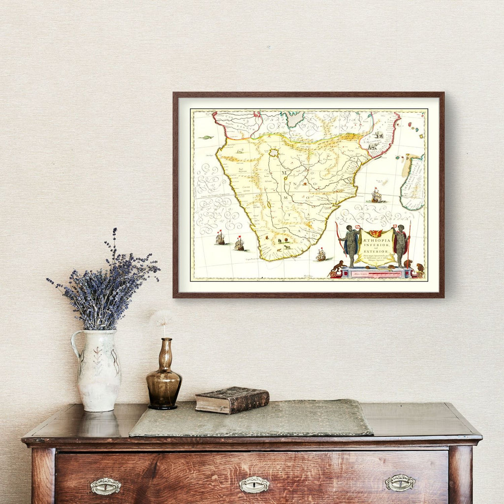 Vintage Map of Southern Ethiopia 1665