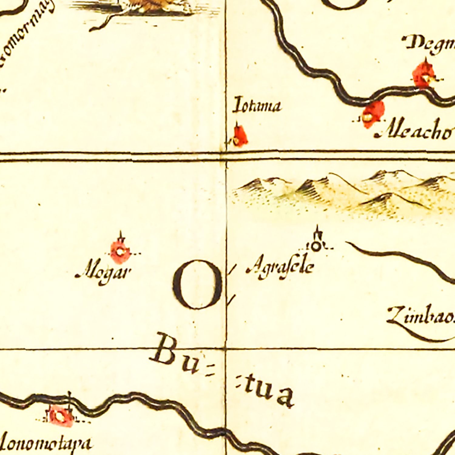 Vintage Map of Southern Ethiopia 1665