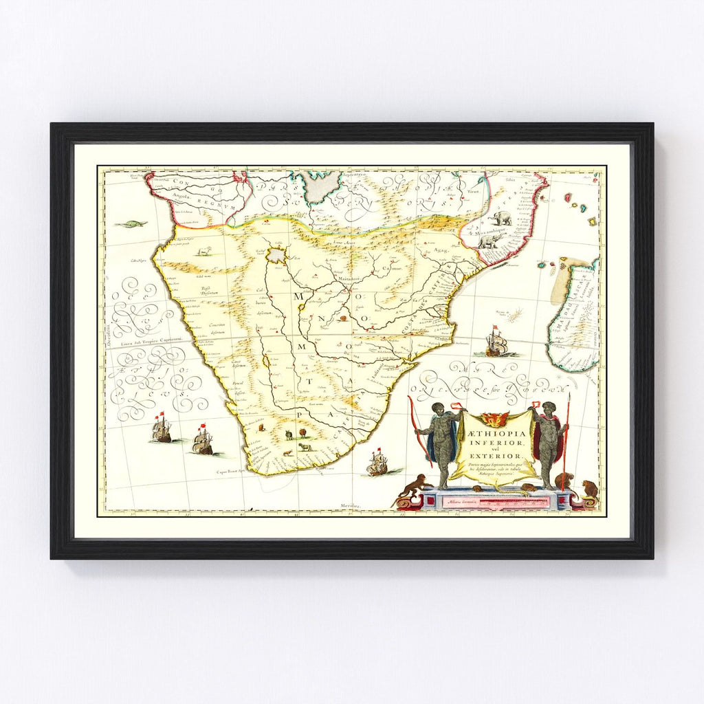 Vintage Map of Southern Ethiopia 1665