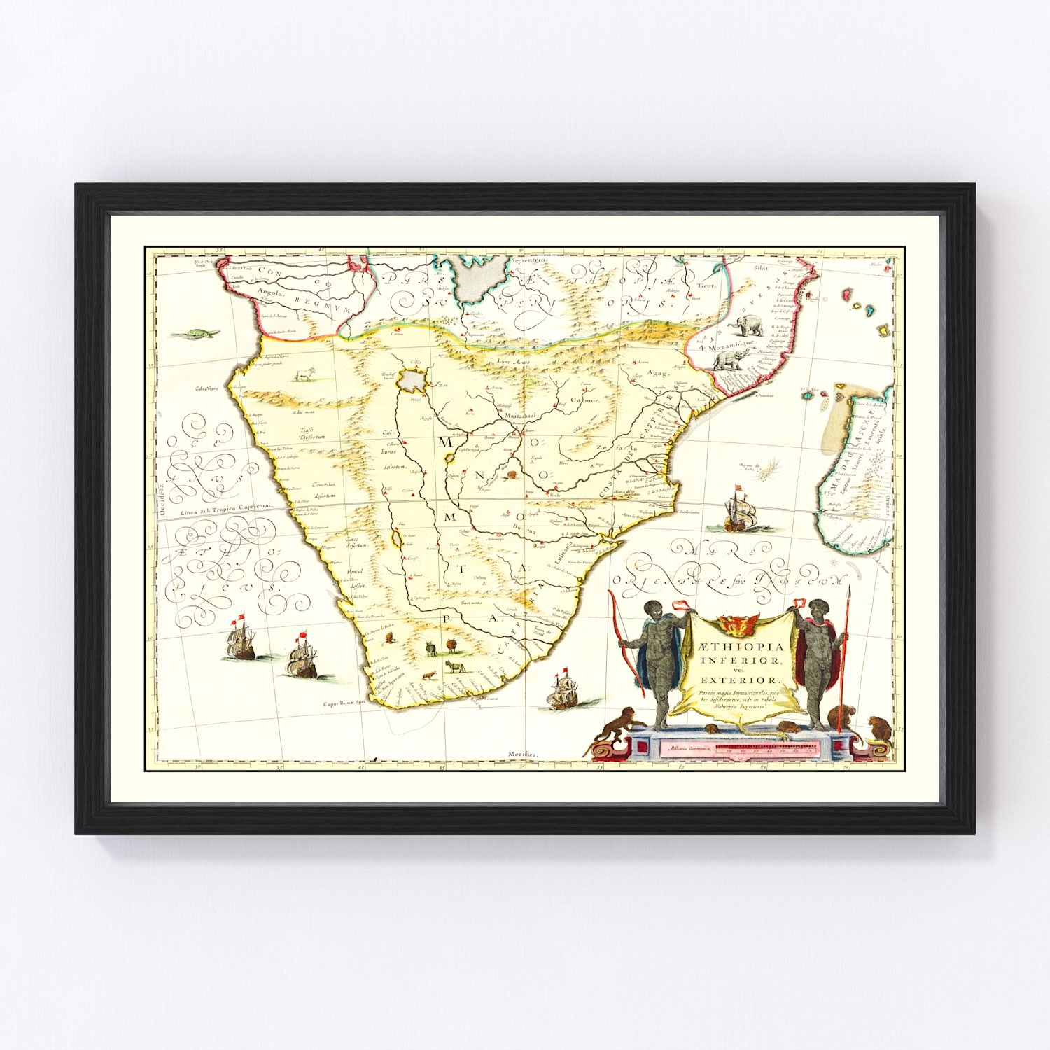 Vintage Map of Southern Ethiopia 1665