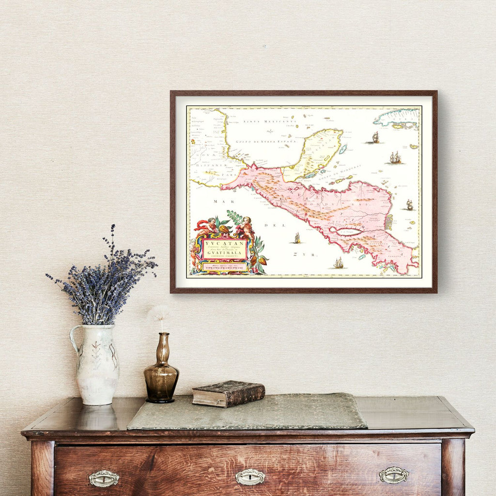 Vintage Map of Guatemala 1665