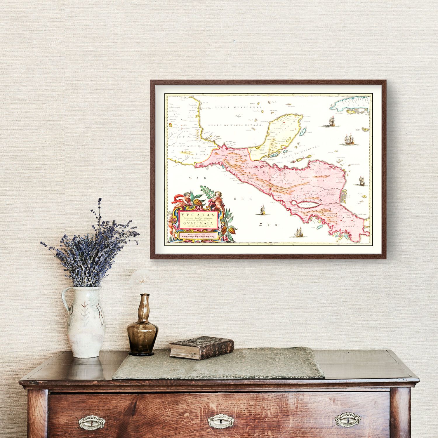 Vintage Map of Guatemala 1665