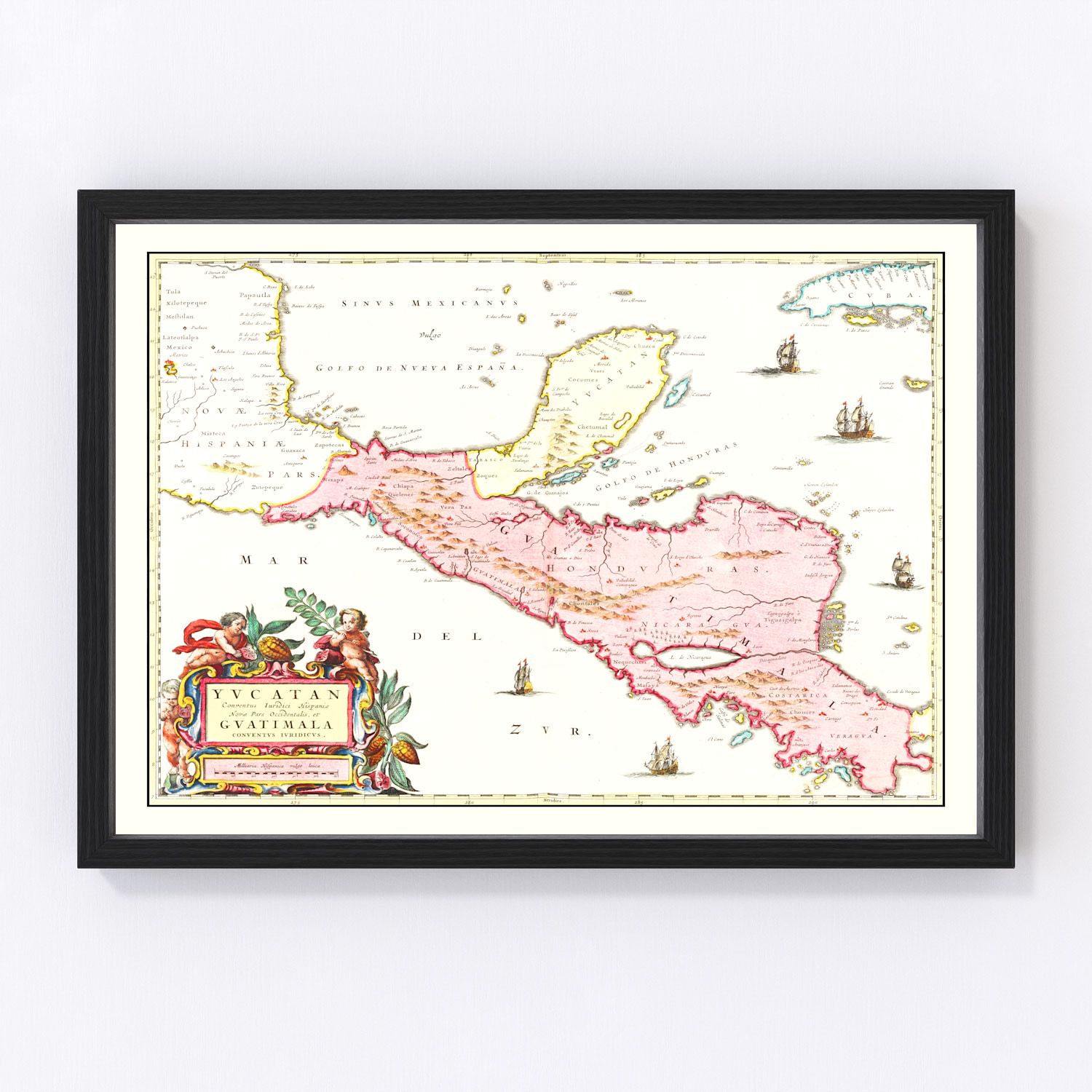 Vintage Map of Guatemala 1665