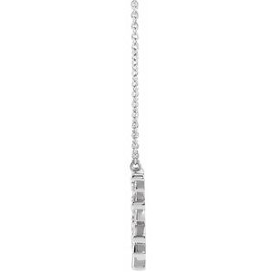 Sterling Silver 1/8 CTW Natural Diamond Fan 18" Necklace