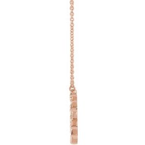 14K Rose Gold 1/8 CTW Natural Diamond Fan 16" Necklace